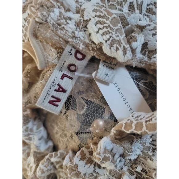 Anthropologie Dolan Sheer Lace Mock Long Sleeve Top - New - XL - Picture 4 of 6